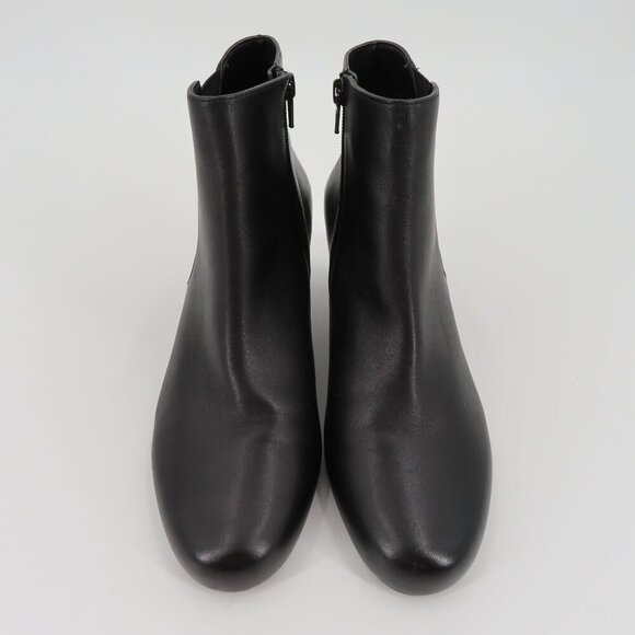 David Tate Womens 11 M Solid Black Leather Upper Ankle Boots Booties Zippered - Picture 2 of 12